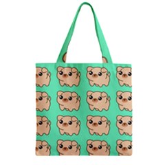 Puppy Pattern Dog Pet Zipper Grocery Tote Bag by Jancukart