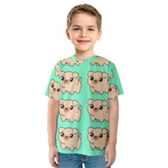 Puppy Pattern Dog Pet Kids  Sport Mesh Tee