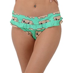 Puppy Pattern Dog Pet Frill Bikini Bottoms