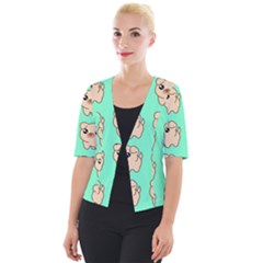 Puppy Pattern Dog Pet Cropped Button Cardigan