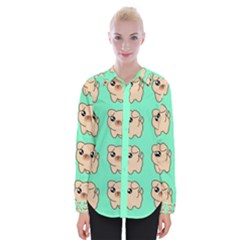 Puppy Pattern Dog Pet Womens Long Sleeve Shirt