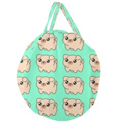 Puppy Pattern Dog Pet Giant Round Zipper Tote