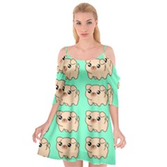 Puppy Pattern Dog Pet Cutout Spaghetti Strap Chiffon Dress