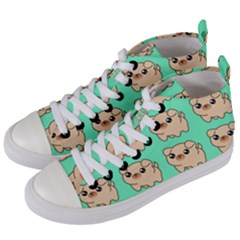 Puppy Pattern Dog Pet Women s Mid-top Canvas Sneakers