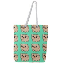 Puppy Pattern Dog Pet Full Print Rope Handle Tote (large)