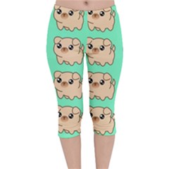 Puppy Pattern Dog Pet Velvet Capri Leggings 