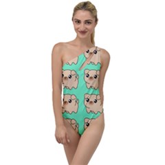 Puppy Pattern Dog Pet To One Side Swimsuit