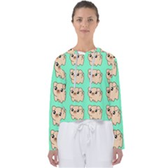 Puppy Pattern Dog Pet Women s Slouchy Sweat