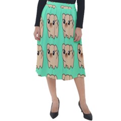 Puppy Pattern Dog Pet Classic Velour Midi Skirt 