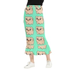 Puppy Pattern Dog Pet Maxi Fishtail Chiffon Skirt