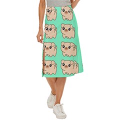 Puppy Pattern Dog Pet Midi Panel Skirt