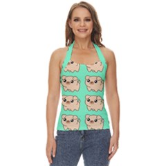 Puppy Pattern Dog Pet Basic Halter Top