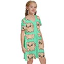 Puppy Pattern Dog Pet Kids  Short Sleeve Tiered Mini Dress View3