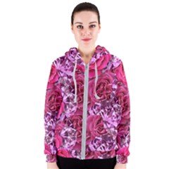 Roses Pink Tourmaline Seamless Women s Zipper Hoodie