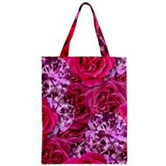 Roses Pink Tourmaline Seamless Zipper Classic Tote Bag