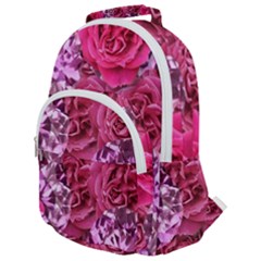 Roses Pink Tourmaline Seamless Rounded Multi Pocket Backpack