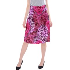 Roses Pink Tourmaline Seamless Midi Beach Skirt