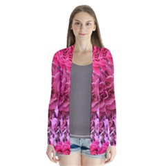 Roses Pink Tourmaline Seamless Drape Collar Cardigan