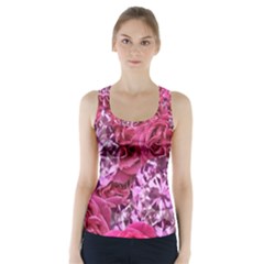 Roses Pink Tourmaline Seamless Racer Back Sports Top by Jancukart