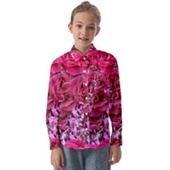 Roses Pink Tourmaline Seamless Kids  Long Sleeve Shirt