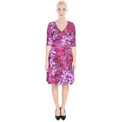 Roses Pink Tourmaline Seamless Wrap Up Cocktail Dress