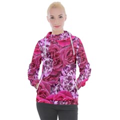 Roses Pink Tourmaline Seamless Women s Hooded Pullover