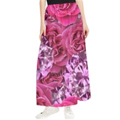 Roses Pink Tourmaline Seamless Maxi Chiffon Skirt by Jancukart