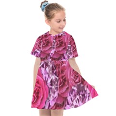 Roses Pink Tourmaline Seamless Kids  Sailor Dress