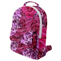 Roses Pink Tourmaline Seamless Flap Pocket Backpack (small)