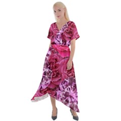 Roses Pink Tourmaline Seamless Cross Front Sharkbite Hem Maxi Dress