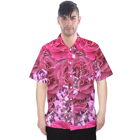 Roses Pink Tourmaline Seamless Men s Hawaii Shirt by Jancukart