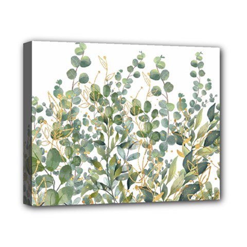 Gold And Green Eucalyptus Leaves Canvas 10  X 8  (stretched) by Jack14