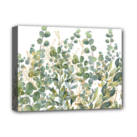 Gold And Green Eucalyptus Leaves Deluxe Canvas 16  X 12  (stretched)  by Jack14