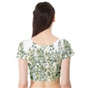 Gold And Green Eucalyptus Leaves Short Sleeve Crop Top View2