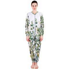 Gold And Green Eucalyptus Leaves Onepiece Jumpsuit (ladies)