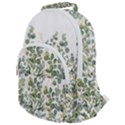 Gold And Green Eucalyptus Leaves Rounded Multi Pocket Backpack View1