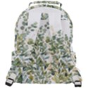 Gold And Green Eucalyptus Leaves Rounded Multi Pocket Backpack View3