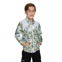 Gold And Green Eucalyptus Leaves Kids  Windbreaker by Jack14