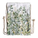 Gold And Green Eucalyptus Leaves Drawstring Bag (Large) View2