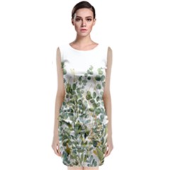 Gold And Green Eucalyptus Leaves Classic Sleeveless Midi Dress by Jack14