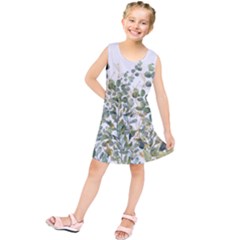 Gold And Green Eucalyptus Leaves Kids  Tunic Dress by Jack14