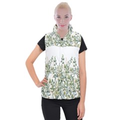 Gold And Green Eucalyptus Leaves Women s Button Up Vest by Jack14