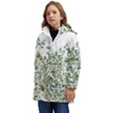 Gold And Green Eucalyptus Leaves Kid s Hooded Longline Puffer Jacket View3