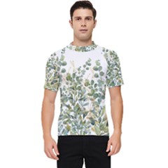 Gold And Green Eucalyptus Leaves Men s Short Sleeve Rash Guard by Jack14