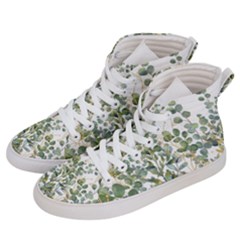 Gold And Green Eucalyptus Leaves Women s Hi-top Skate Sneakers by Jack14