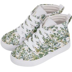 Gold And Green Eucalyptus Leaves Kids  Hi-top Skate Sneakers by Jack14