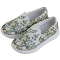 Gold And Green Eucalyptus Leaves Kids Lightweight Slip Ons View2