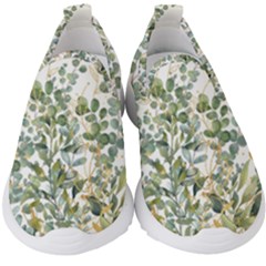 Gold And Green Eucalyptus Leaves Kids  Slip On Sneakers by Jack14