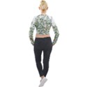 Gold And Green Eucalyptus Leaves Long Sleeve Cropped Velvet Jacket View2