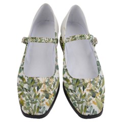 Gold And Green Eucalyptus Leaves Women s Mary Jane Shoes by Jack14